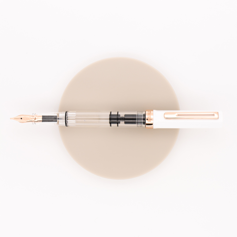 Twsbi Eco Penna Stilografica Bianca & Oro Rosa