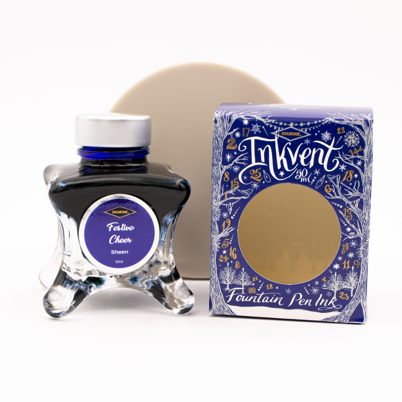 Diamine Inkvent Festive Cheer Ink Bottle 50 ml Blue Edition Sheen