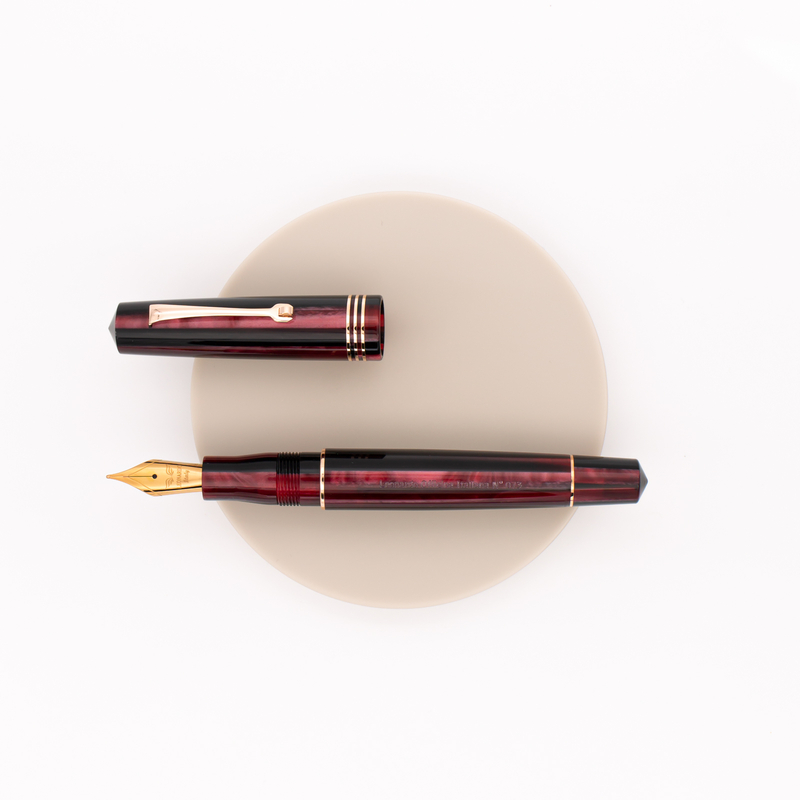 Leonardo Officina Italiana Momento Zero Penna Stilografica Prugna & Oro Rosa