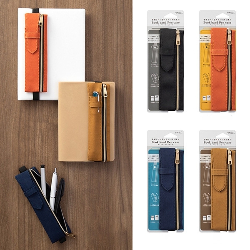 Midori Book Band Pen Case Navy