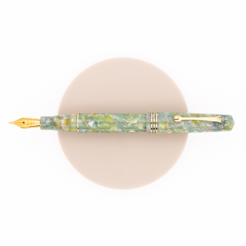 Leonardo Officina Italiana Momento Zero Penna Stilografica Giada & Oro 14 KT