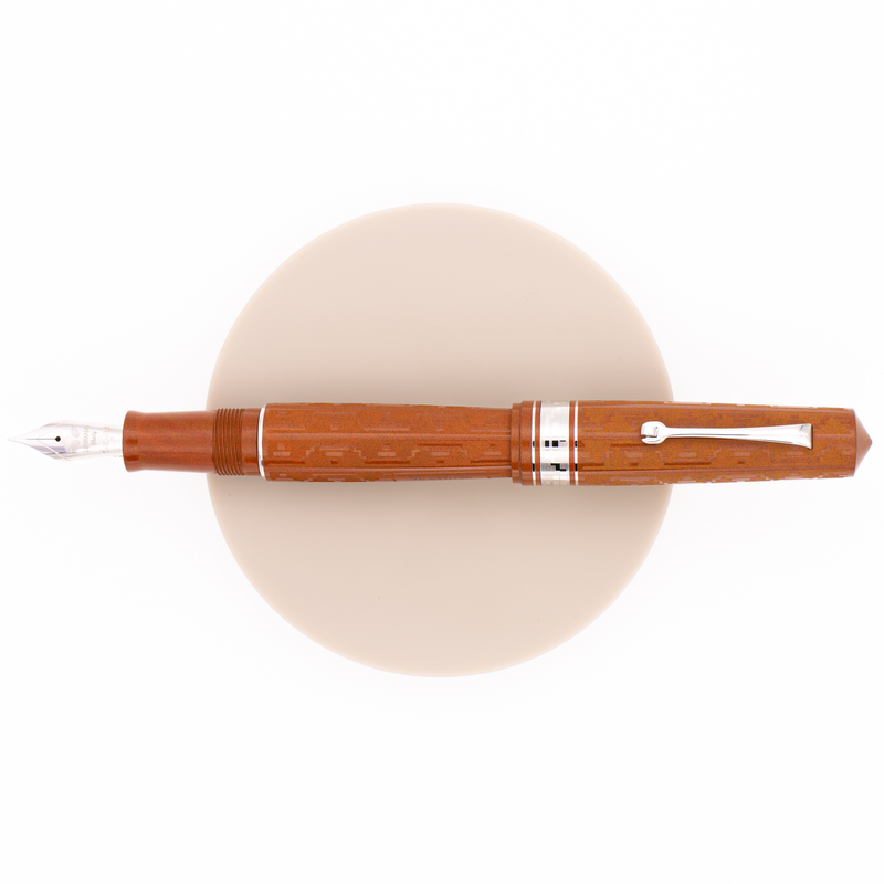 Leonardo Momento Zero Grande Art Déco 2021 Fountain Pen Terracotta & Rhodium Limited Edition