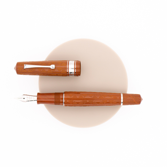 Leonardo Momento Zero Grande Art Déco 2021 Fountain Pen Terracotta & Rhodium Limited Edition