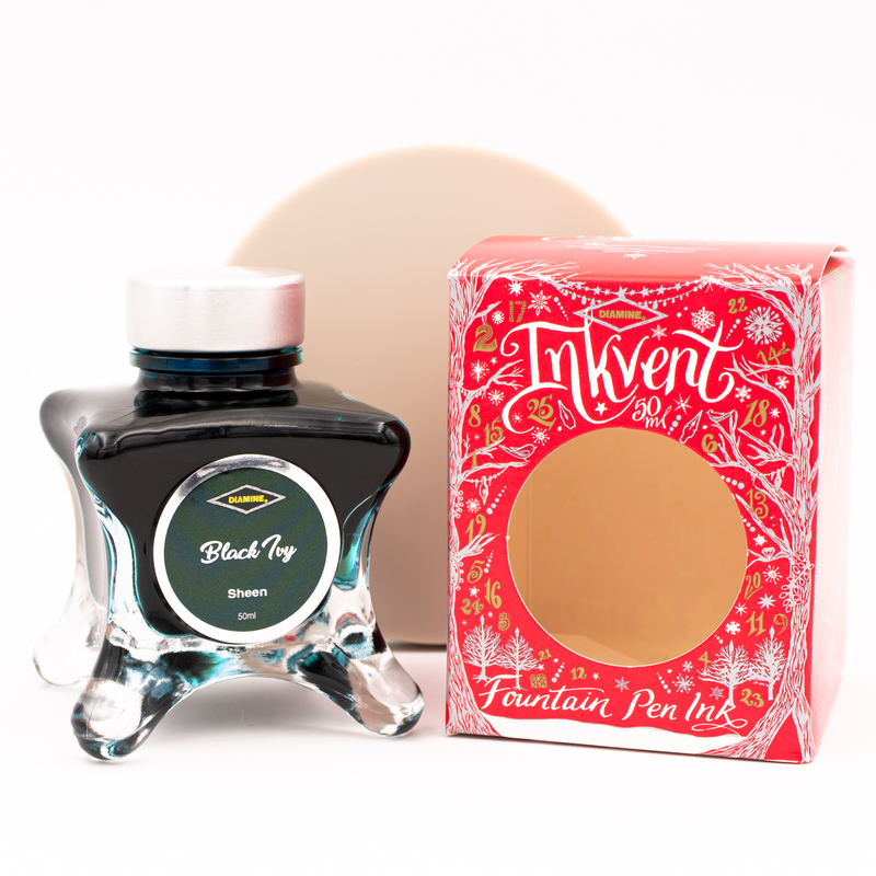 Diamine Inkvent Black Ivy Ink Bottle 50 ml Red Edition Sheen