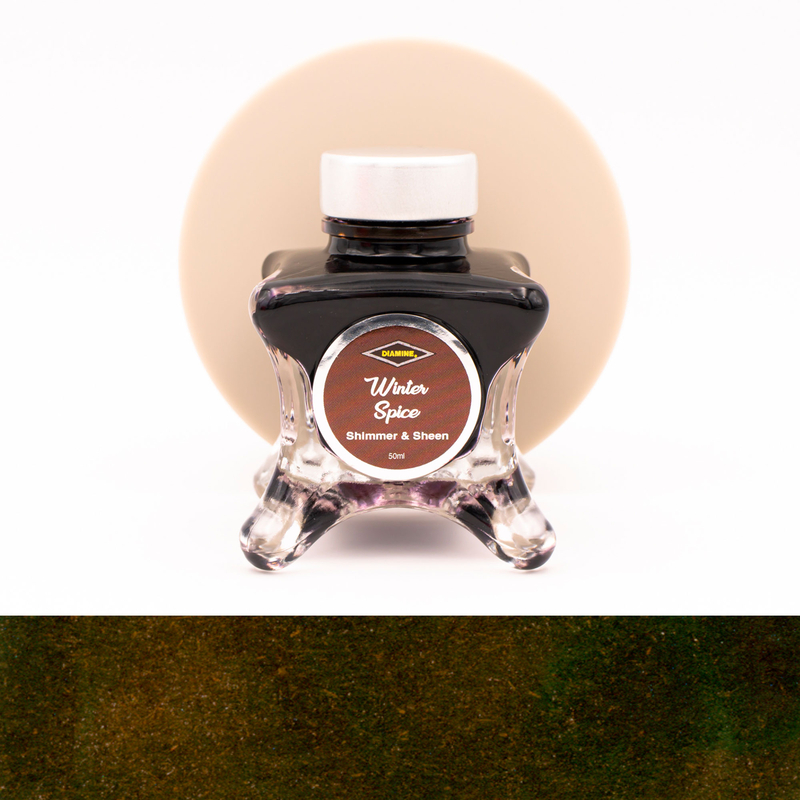 Diamine Inkvent Winter Spice Ink Bottle 50 ml Red Edition Shimmer & Sheen