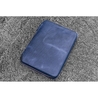 Galen Leather Zippered Folio A5 Notebook Crazy Horse Navy Blue