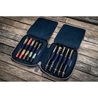 Galen Leather Portapenne in Pelle con Zip 10 Posti Crazy Horse Navy Blue