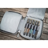 Galen Leather Portapenne in Pelle con Zip 10 Posti Crazy Horse Smoky