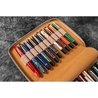 Galen Leather Zippered 20 Slots Pen Case Undyed Leather