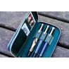 Galen Leather Portapenne in Pelle con Zip 3 Posti Crazy Horse Forest Green