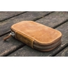 Galen Leather Zippered 6 Slots Pen Case Crazy Horse Brown