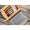 Galen Leather Portapenne in Pelle 5 Posti con Notebook A6 Undyed Leather