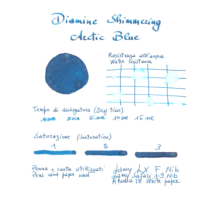 Diamine Shimmering Arctic Blue Ink Bottle 50 ml