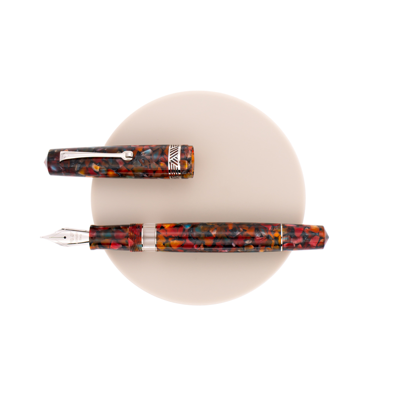 Leonardo Momento Magico Penna Stilografica Millefiori & Rodio 14 KT
