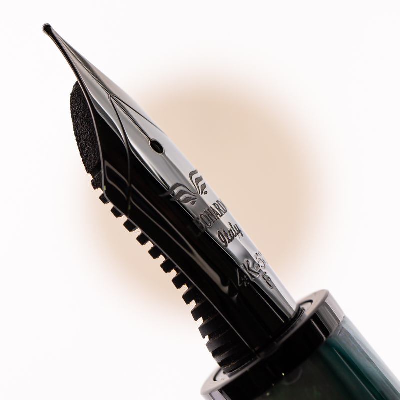Leonardo Momento Magico Fountain Pen Black Soul Matte & Ruthenium 14 KT