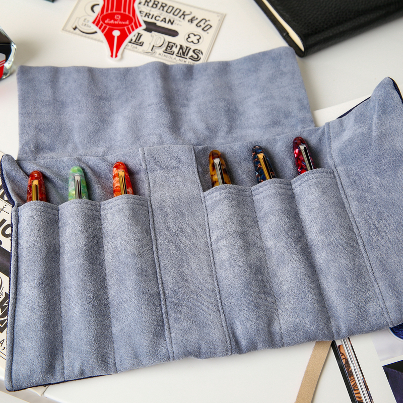 Esterbrook Pen Roll for 6 Pens Navy