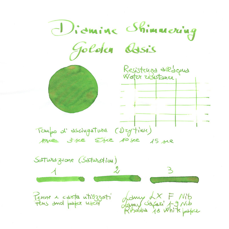 Diamine Shimmering Golden Oasis Ink Bottle 50 ml