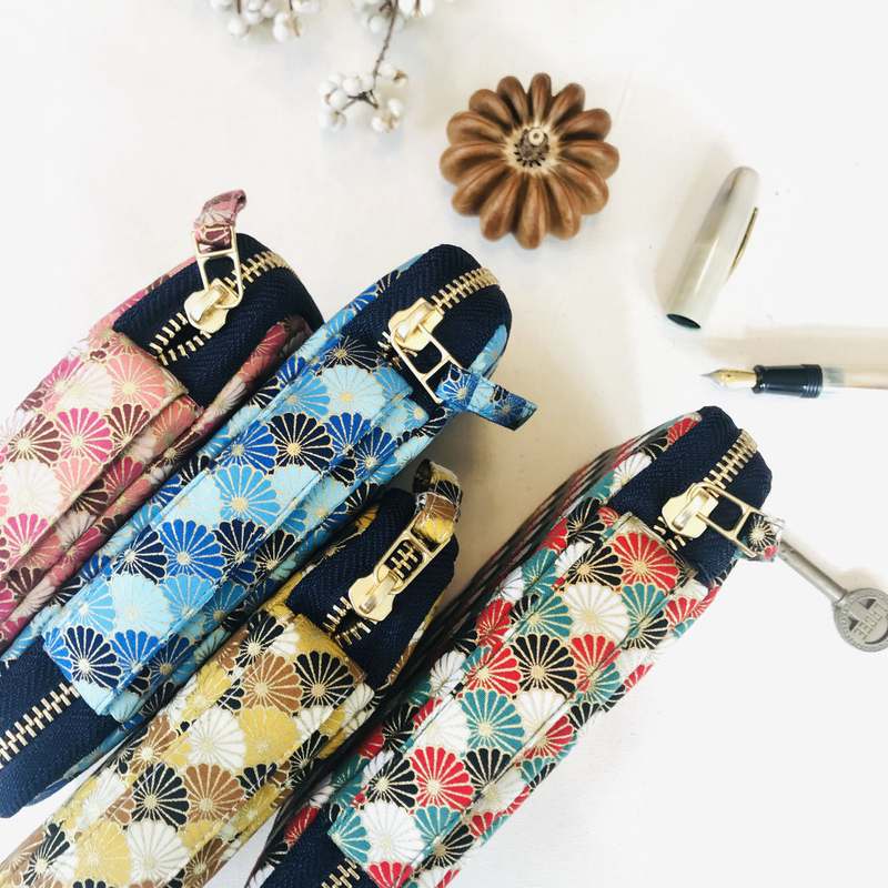 Kyoku Haku Pen Case for 10 Pens Qinghai Wave Yellow