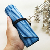Kyoku Haku Pen Roll for 6 Pens Indigo River