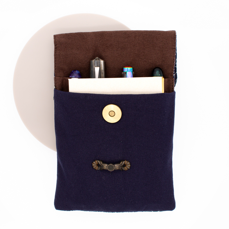 Kyoku Haku Pen Case for 4 Pens Grilles Blue