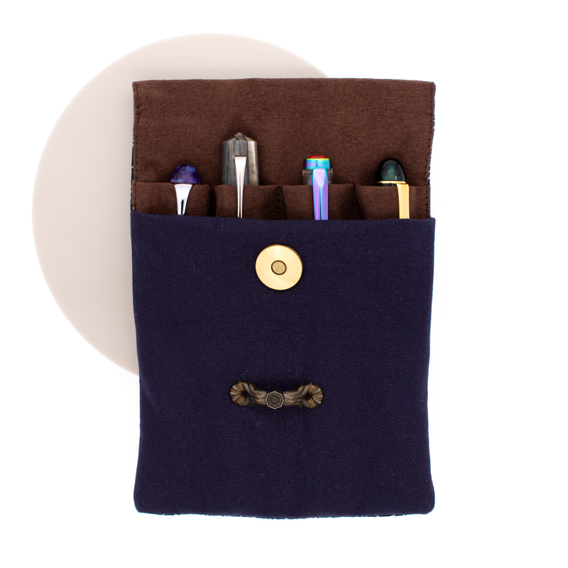 Kyoku Haku Portapenne 4 Posti Grilles Blue