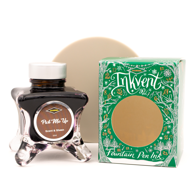 Diamine Inkvent Pick Me Up Ink Bottle 50 ml Green Edition Scent & Sheen
