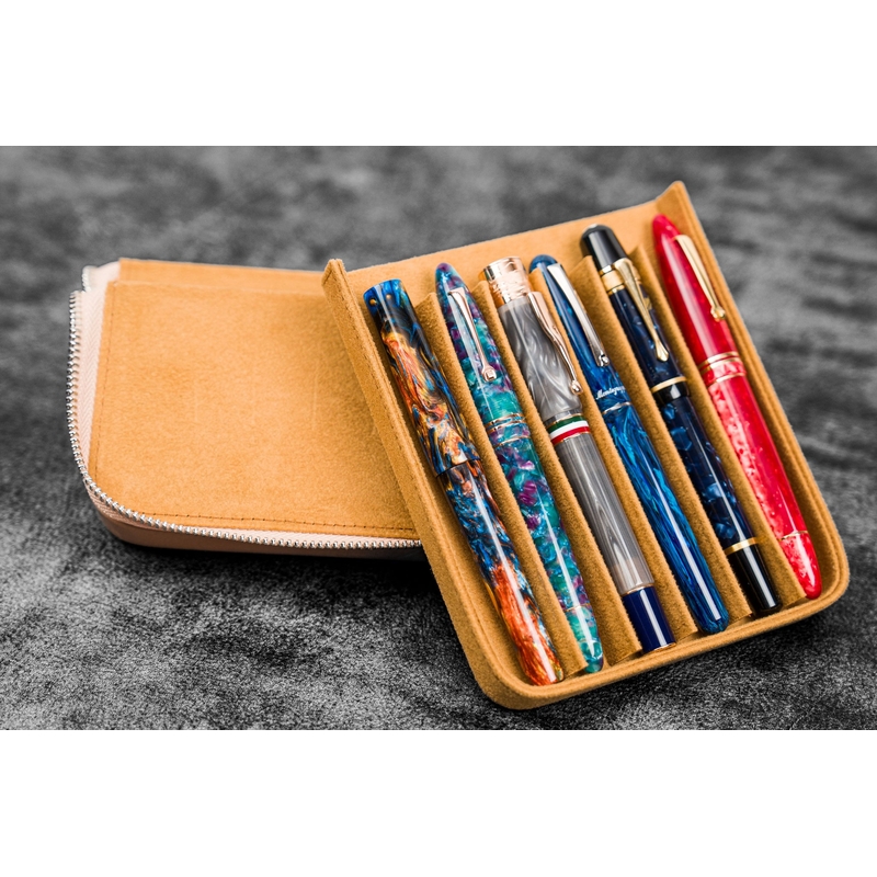 Galen Leather Galen Leather Magnum Opus 6 Slots Pen Case Undyed Leather