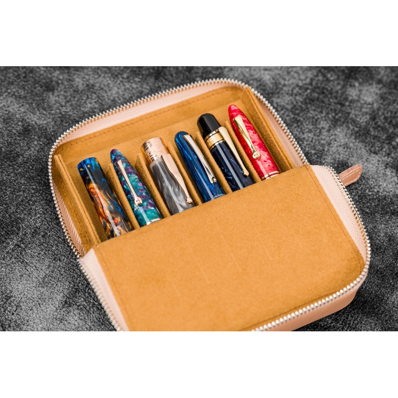 Galen Leather Galen Leather Magnum Opus 6 Slots Pen Case Undyed Leather