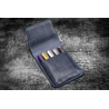 Galen Leather Galen Leather Flap Pen Case for 5 Pens Crazy Horse Navy Blue