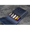 Galen Leather Galen Leather Flap Portapenne in Pelle 5 Posti Crazy Horse Navy Blue