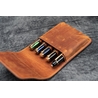 Galen Leather Galen Leather Flap Portapenne in Pelle 5 Posti Crazy Horse Brown