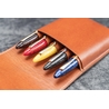 Galen Leather Galen Leather Flap Pen Case for 5 Pens Brown
