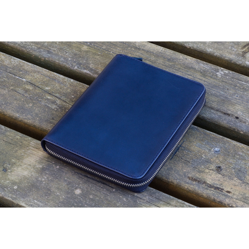 Galen Leather Galen Leather Portapenne in Pelle 5 Posti con Notebook A6 Navy Blue