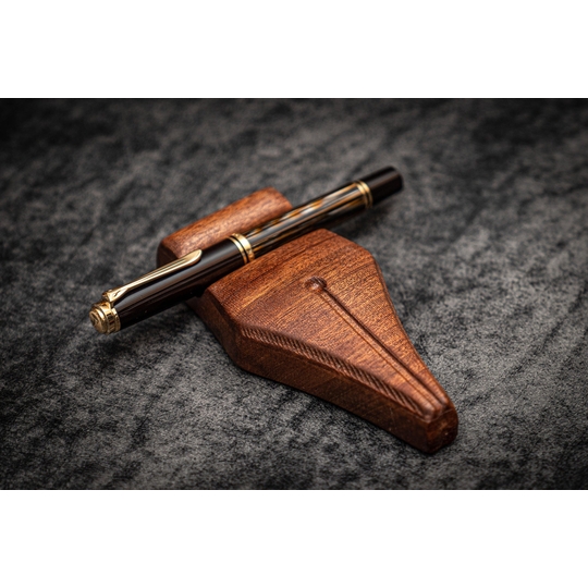 Galen Leather The Nib Rest Wooden Pen Stand Mahogany