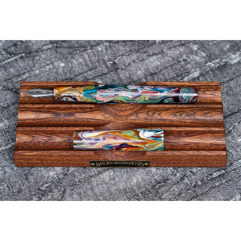 Galen Leather Galen Leather The Pen Bed Wooden Pen Stand Mahogany