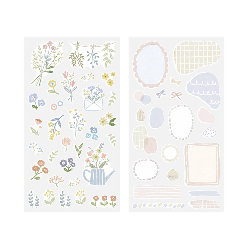 Midori Midori Sticker Two Sheets Adesivi Decorativi Flower