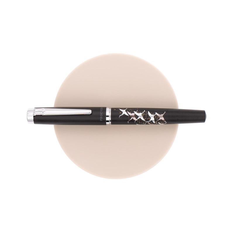 Platinum Platinum Procyon Luster Modern Maki-e Penna Stilografica Cranes Over Moon