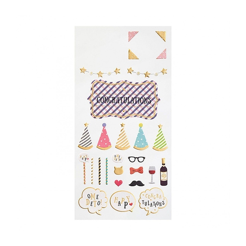 Midori Midori Paper Craft Museum Title Sticker Congratulations