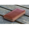 Galen Leather Galen Leather Portapenne in Pelle con Zip 3 Posti Marrone