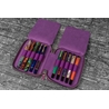 Galen Leather Galen Leather Portapenne in Pelle con Zip 10 Posti Viola