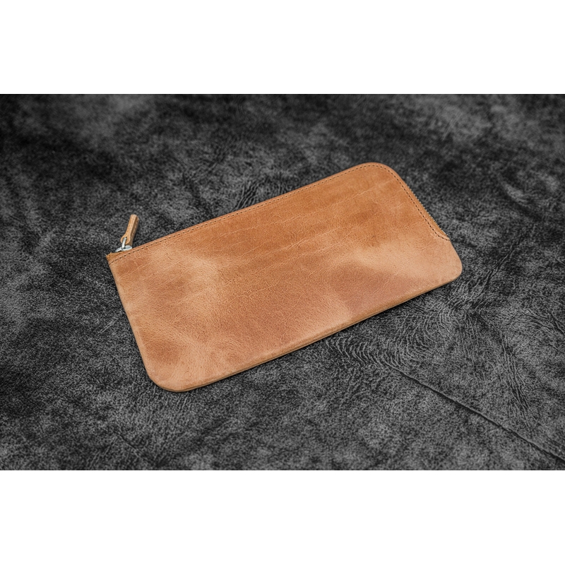 Galen Leather Galen Leather Slip-N-Zip 4 Slots Zippered Pen Pouch Crazy Horse Honey Ochre