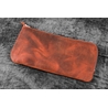 Galen Leather Galen Leather Slip-N-Zip 4 Slots Zippered Pen Pouch Crazy Horse Orange