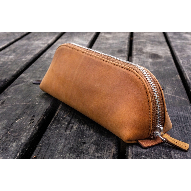 Galen Leather Galen Leather XLarge Zipper Pencil Case Crazy Horse Tan