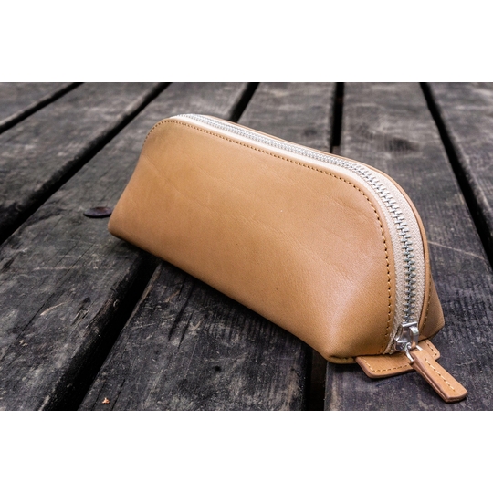 Galen Leather XLarge Zipper Pencil Case Undyed Leather