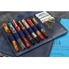 Galen Leather Galen Leather Zippered Writer's Bank Bag Crazy Horse Navy Blue