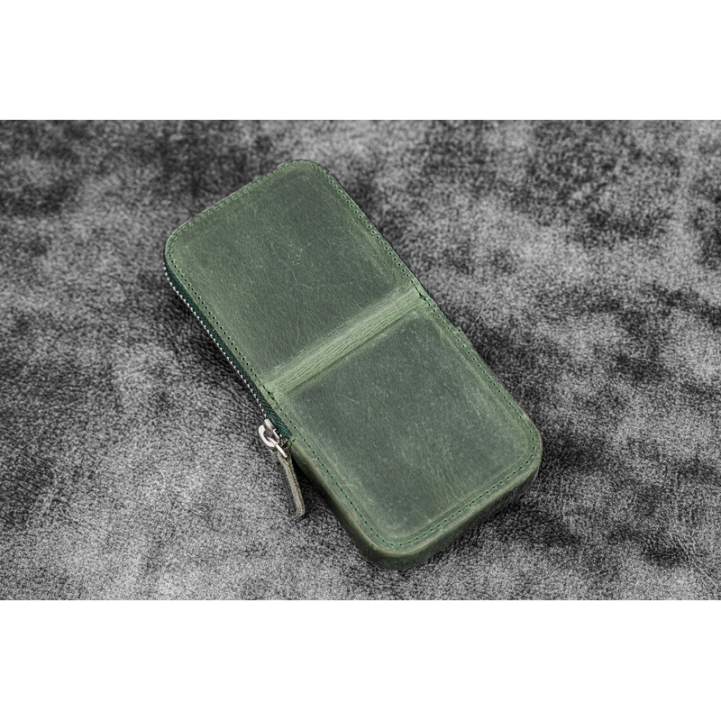 Galen Leather Galen Leather Magnum Opus 3 Slots Pen Case Crazy Horse Forest Green