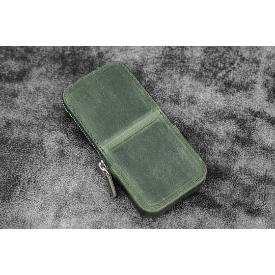 Galen Leather Magnum Opus 3 Slots Pen Case Crazy Horse Forest Green