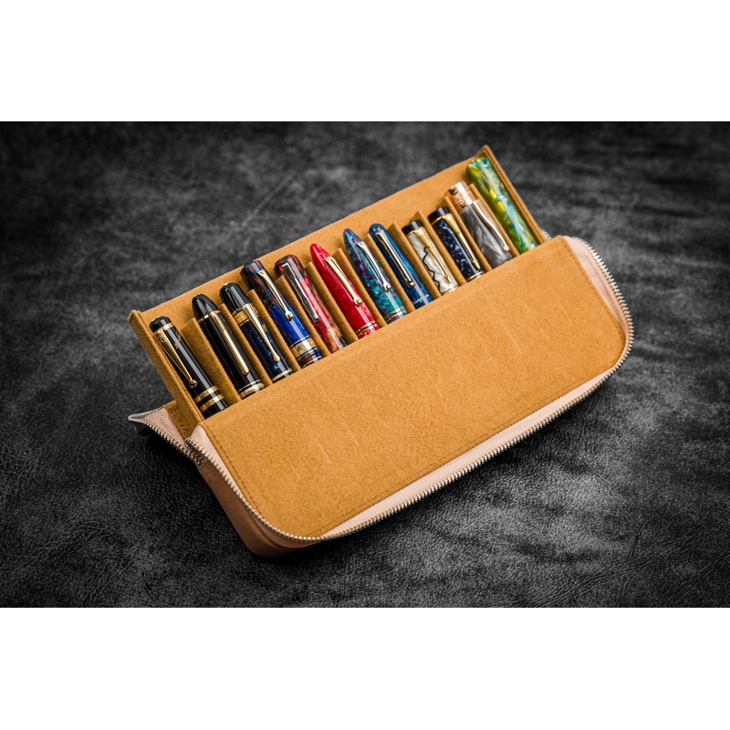 Galen Leather Galen Leather Magnum Opus Portapenne in Pelle 12 Posti Undyed Leather