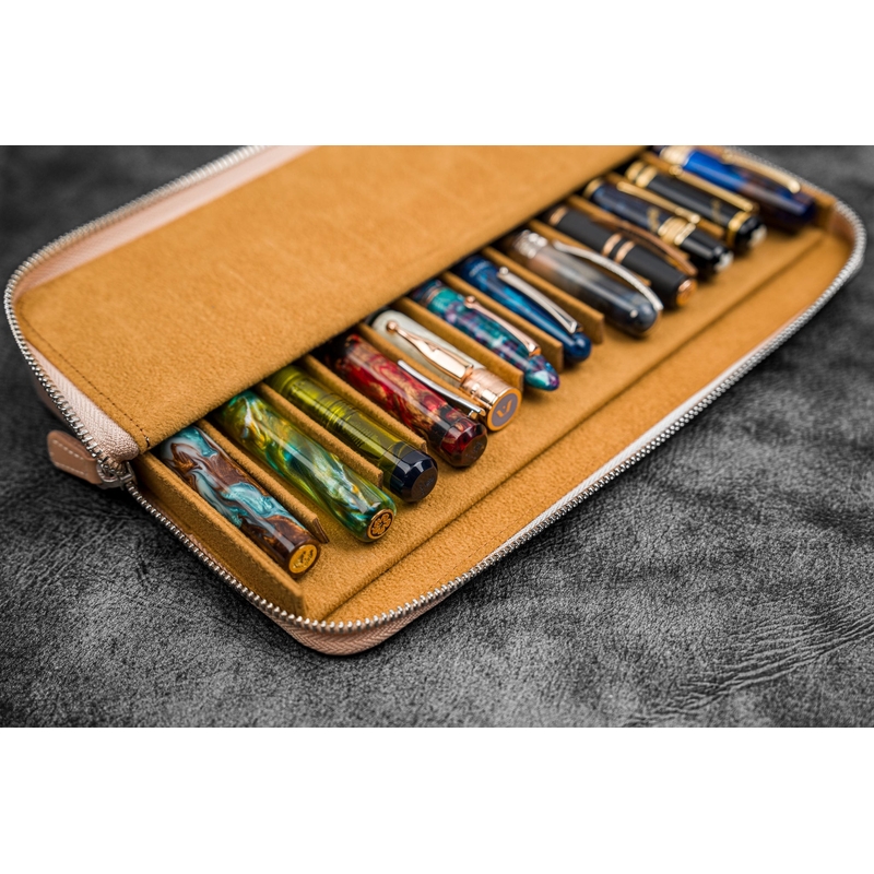Galen Leather Galen Leather Magnum Opus 12 Slots Pen Case Undyed Leather