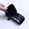 Visconti Visconti Leather Pen Case for 3 Pens Black